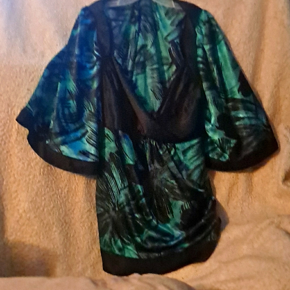 Big sleeved  blouse with bra detail WORN ONCE NWOT